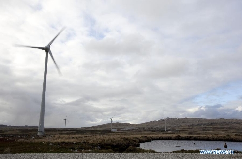 Wind farm in Malvinas Islands (Falkland Islands)