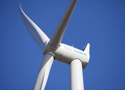 Siemens wind turbine installed at SSE in the UK