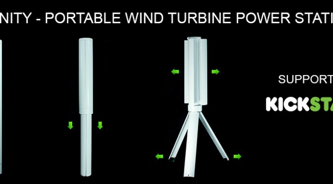 Trinity, a portable wind turbine power station for charging USB devices