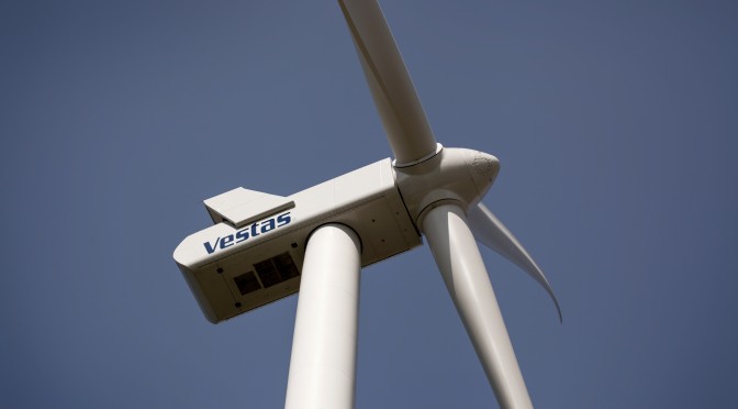Wind power in Scotland, UK: Vestas wind turbines for a wind farm