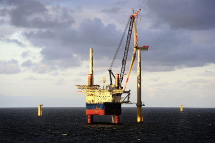 DONG Energy has installed the first of 78 wind turbines at the German offshore wind farm Borkum Riffgrund 1