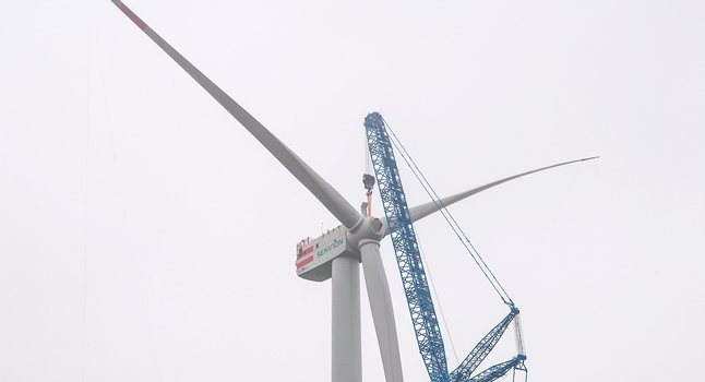 Senvion (Suzlon) installs prototype of new 6.2M152 offshore wind turbine