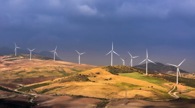 Wind energy in Cantabria, wind farm of the Sierra del Escudo