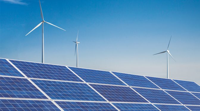 Wind energy and solar power push renewables