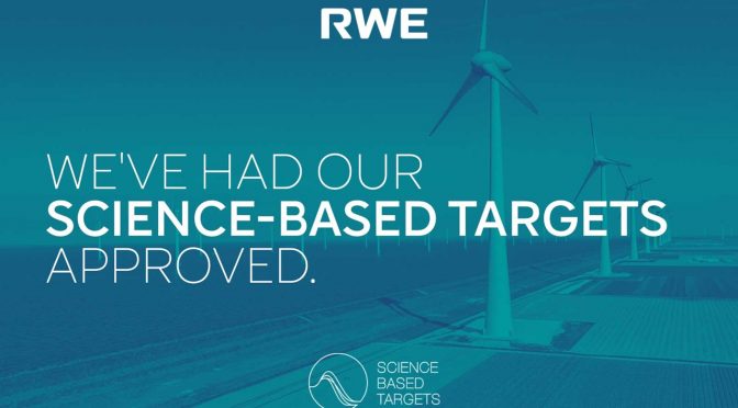 RWE’s targets in line with the Paris Agreement
