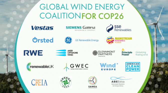 Wind energy industry unites to address climate emergency ahead of COP26