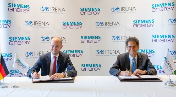 IRENA and Siemens Energy Sign Partnership Agreement