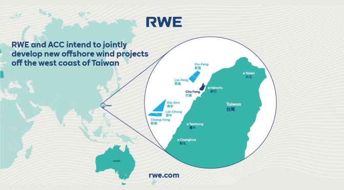 New floating and bottom-fixed offshore wind power projects under development off Hsinchu, Taichung and Changhua coasts