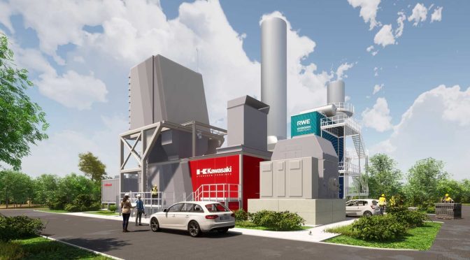 RWE and Kawasaki plan to build one of the world’s first 100% hydrogen-capable gas turbines on industrial scale in Lingen, Germany