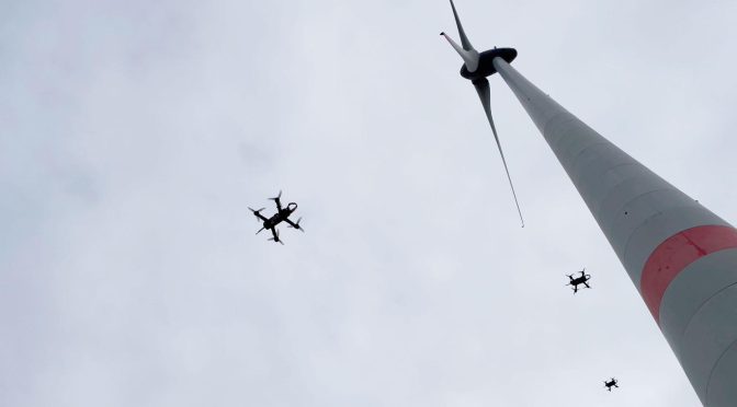 DLR measures flow phenomena around wind turbines with a swarm of drones