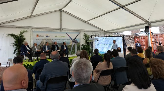 Ground breaking ceremony for the first Enercon wind energy converters installed on the island of La Gomera