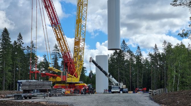 Grönhult wind power park – rising of  power plant