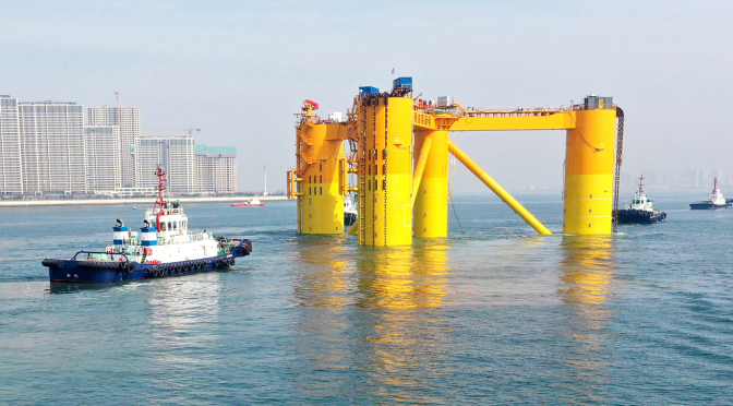 China’s first deep-sea floating wind power platform sets sail for installation