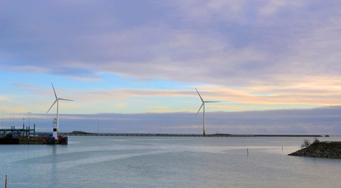 Enercon wind turbines generate green shore wind power for Trelleborg Baltic Sea port